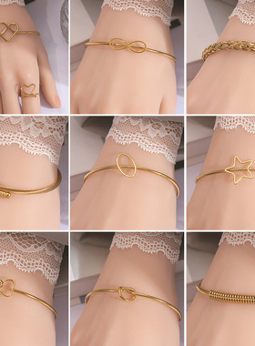 欧美简约金属爱心手镯