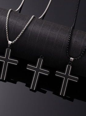 欧美ins风简约十字架项链