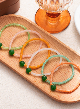 竹节玉石手串复古国风