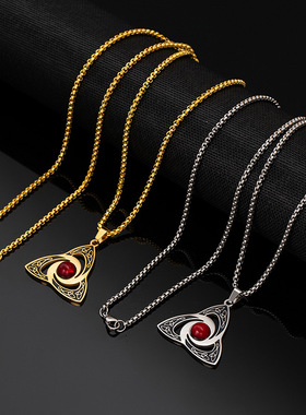 维京三一结钛钢项链53