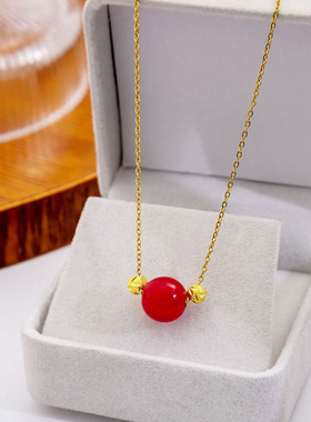 中国风相思豆吊坠项链