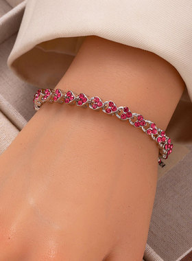 跨境爆款爱心红钻手链