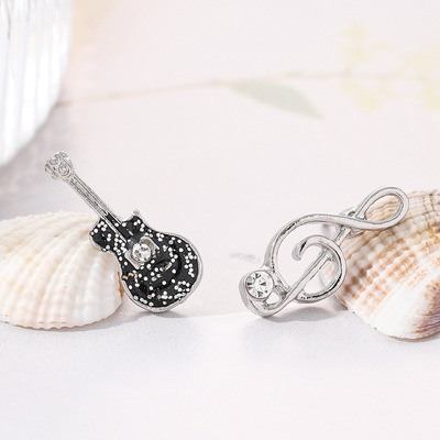 吉他小提琴不对称耳钉