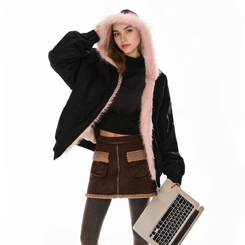 2025新款加厚显瘦座山雕派克服女