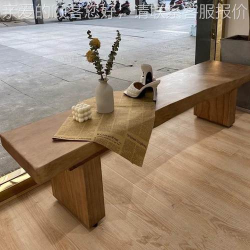 北欧原木长条复古做凳旧电视柜长凳实木换YN1101鞋创意条长矮凳凳