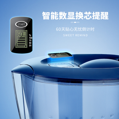 家用净水壶过滤水壶大容量自来水非直饮过滤器净化器厨房滤芯通用