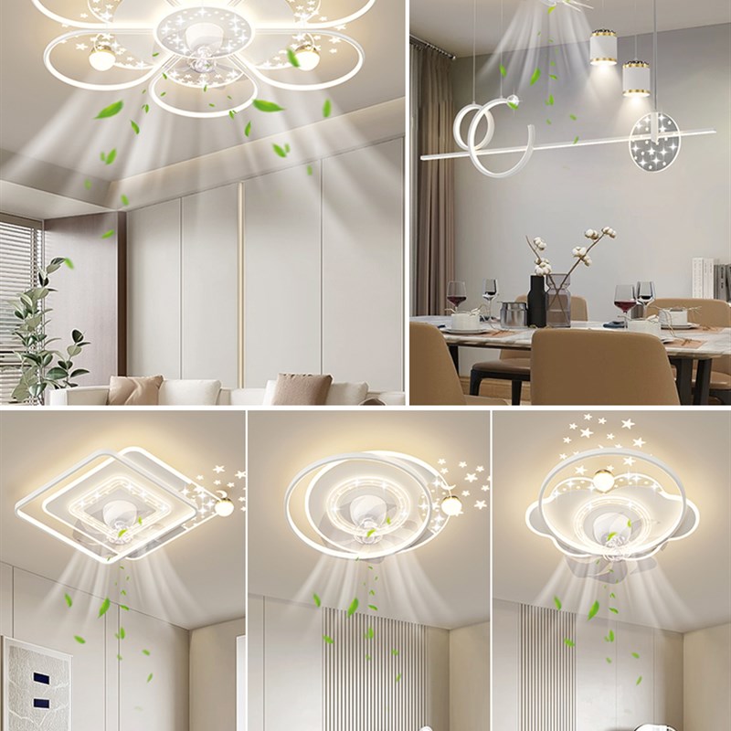 2025新款风扇灯客厅护眼全光谱灯具现代简约家用餐厅卧室中山灯具