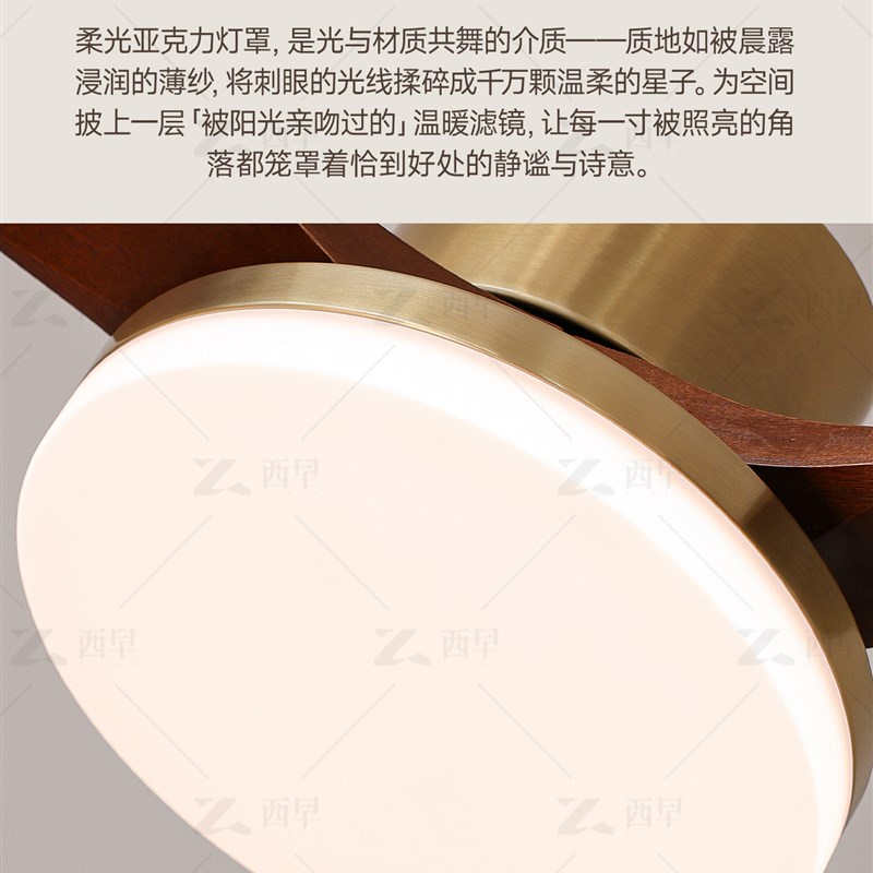 中古风餐厅风扇灯吊灯新中式客厅卧室实木2025新款吊扇灯灯具