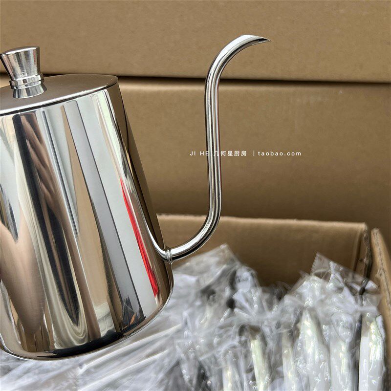 304不锈钢挂耳咖啡手冲壶细嘴大号600ML鹅颈烧水壶垂直均匀出水