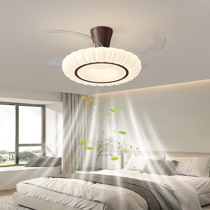 2025新款奶油风儿童房隐形风扇灯护眼小熊男孩女孩卧室风扇灯