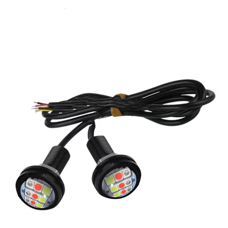 9号电动车鹰眼灯摩托车彩灯12vled行车飞机灯新款刹W车爆闪灯改装