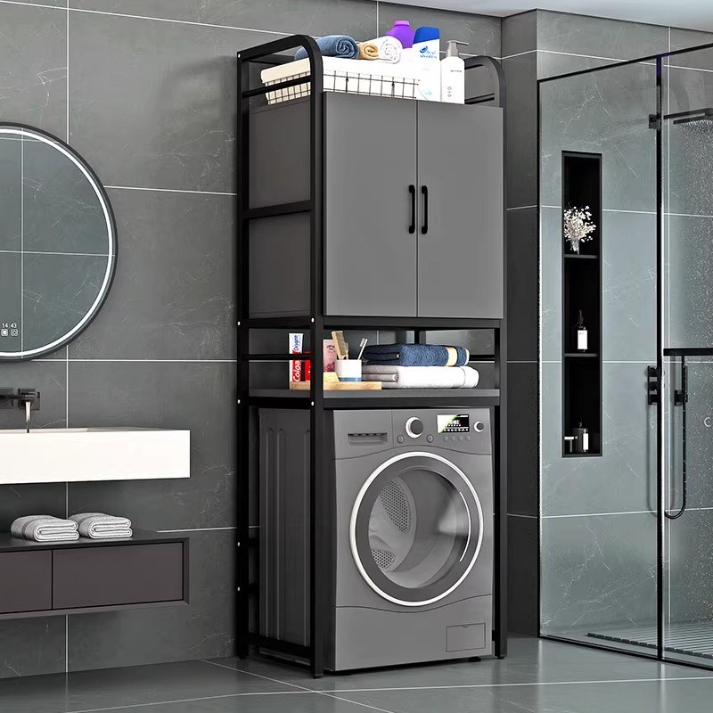 滚筒翻盖洗衣机置物架落地收纳柜多功能架子波轮上方收纳柜