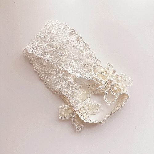 韩国宝宝复古法式蕾丝网纱发带婴幼儿不伤发超头带弹力公主头箍新