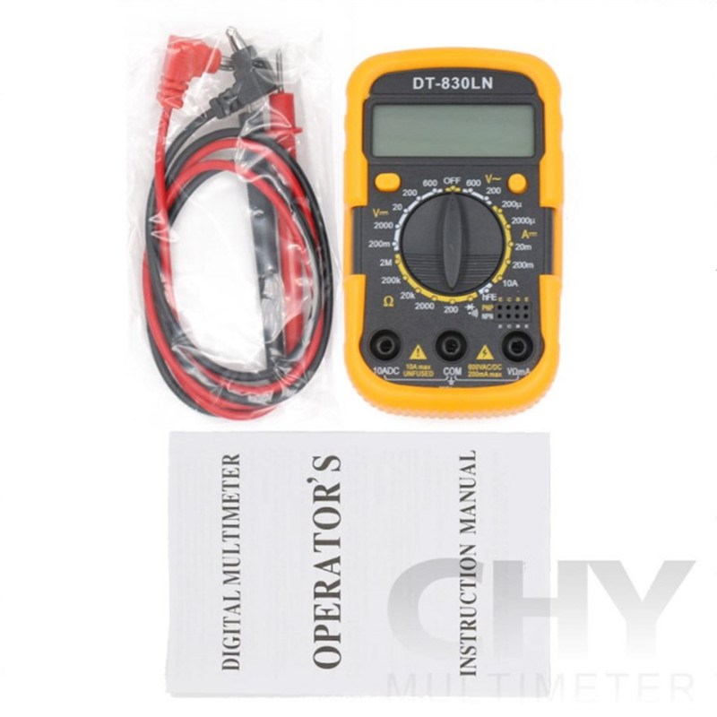 DT830LN 电工家用万能表小型迷你型数字万用表 带背光表笔电池