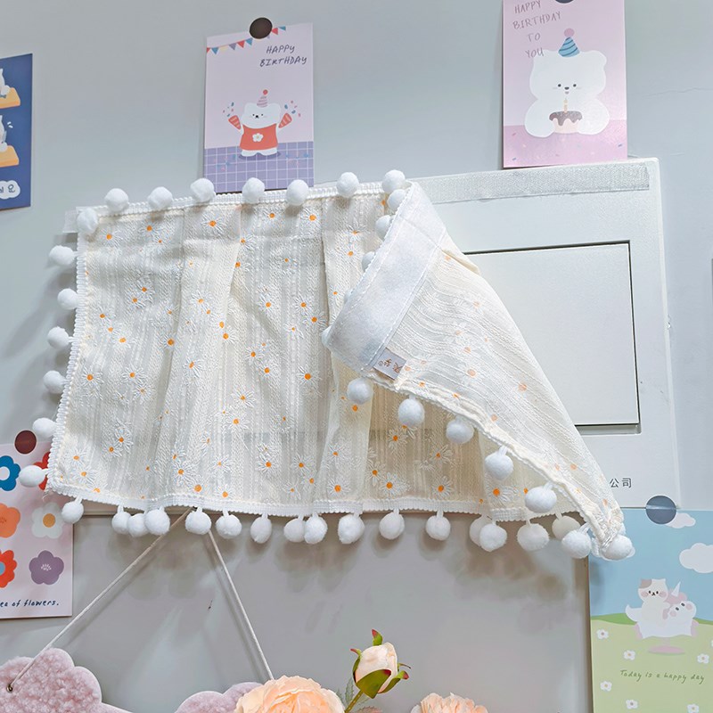 法式奶油风电表箱遮丑盖帘wifi消防栓装饰遮挡帘开关盒画布免安装