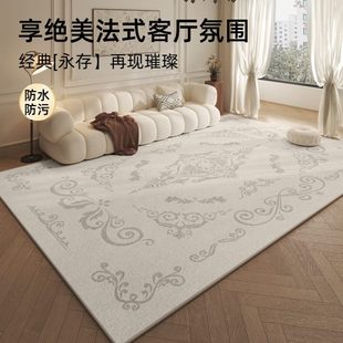 复古法式 客厅地毯2024新款 免洗可擦家用卧室防水床边垫家用大面积
