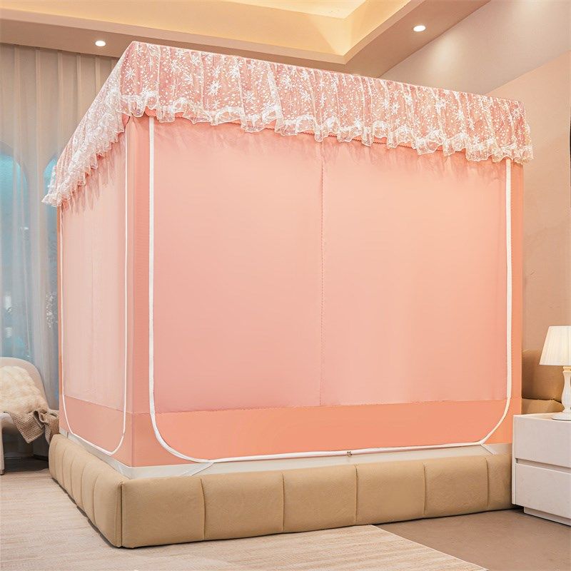 2025新款坐床拉链纯色遮光床帘蚊帐防尘卧室蒙古包家用三开门床幔,床上用品,蚊帐,淘宝优惠券,粉丝福利购,淘宝优惠卷