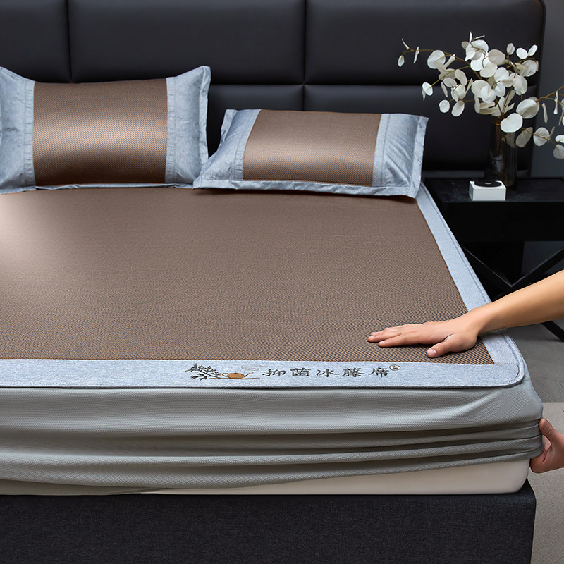 夏季凉感冰藤席三件套床单床笠款冰丝软席单双人轻奢风可折叠凉席,床上用品,冰丝席,淘宝优惠券,粉丝福利购,淘宝优惠卷