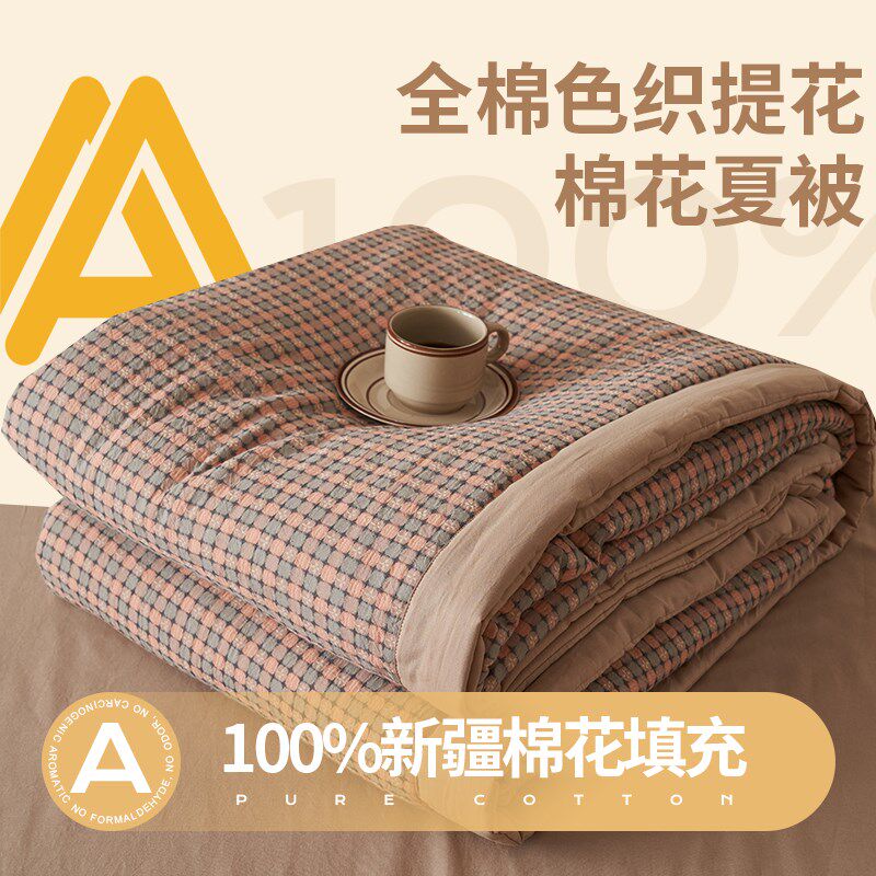 新疆棉花夏凉被四件套全棉纯棉夏被可机水洗夏季空调被薄被子被芯,床上用品,棉花被,淘宝优惠券,粉丝福利购,淘宝优惠卷