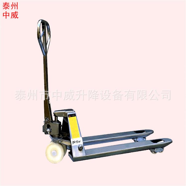 供应2吨吨不锈钢液压托盘叉车油压堆高搬运车镀锌手推车地牛