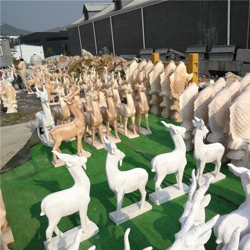 供应石雕汉白玉山羊雕塑大理石庭.院公园动物