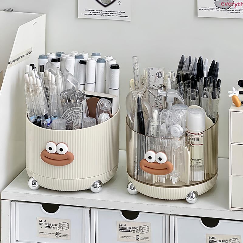 笔筒桌面收纳盒儿童男孩学生书桌神器大容量旋转创意可爱笔收纳桶