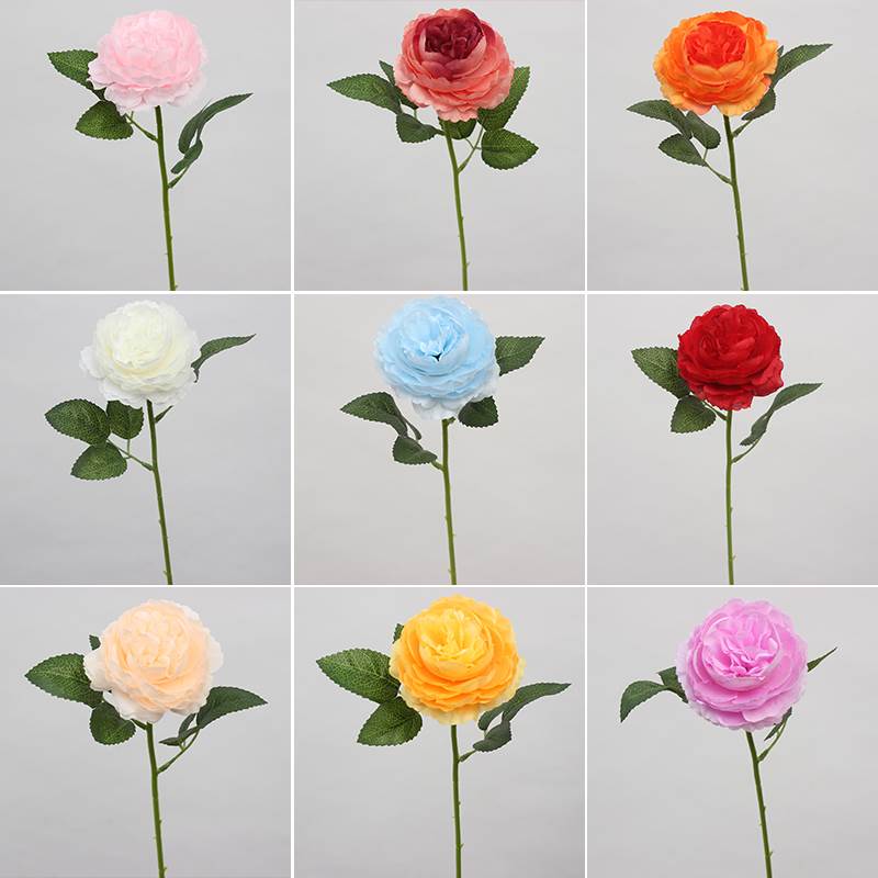 单枝花仿真花洋牡丹玫瑰花皇妃玫绢花网红瀑布玫瑰装饰插花客厅花