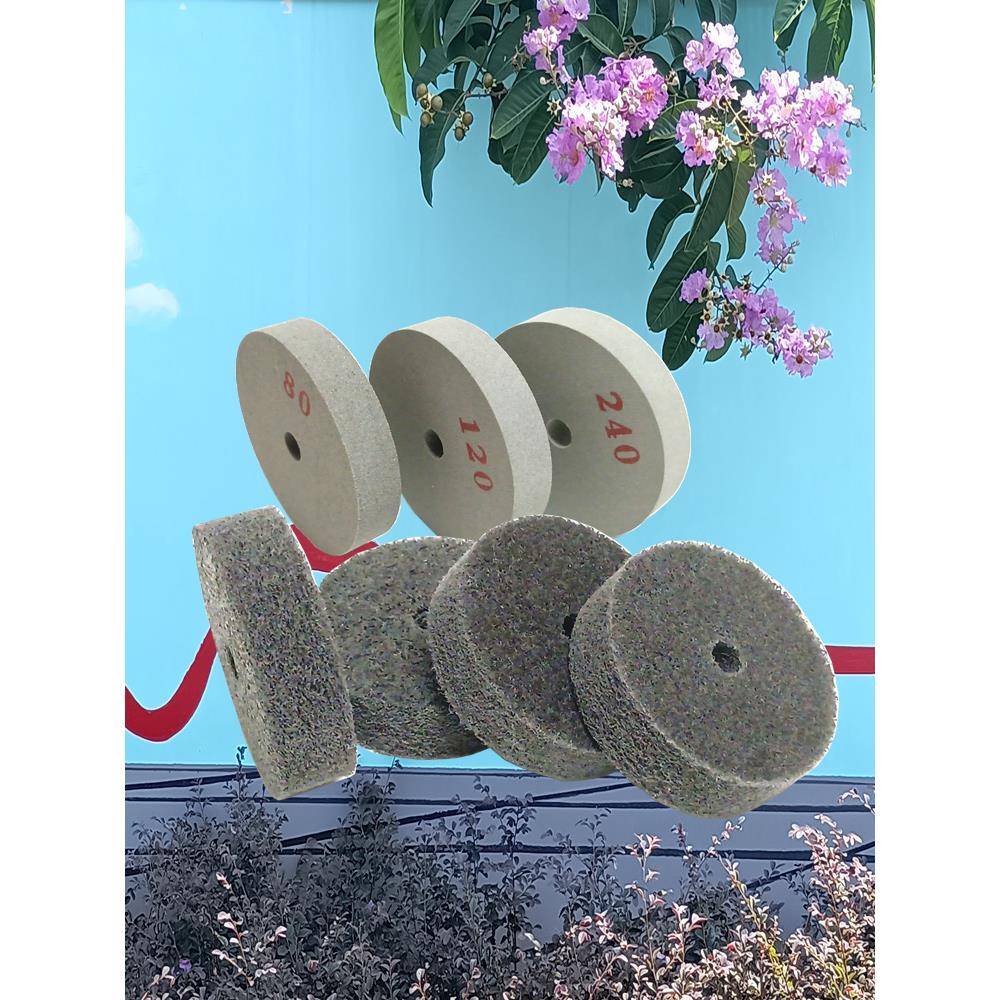 台磨机小砂轮尼龙纤维轮不锈钢抛光除锈手表拉丝橡胶轮金属打磨轮