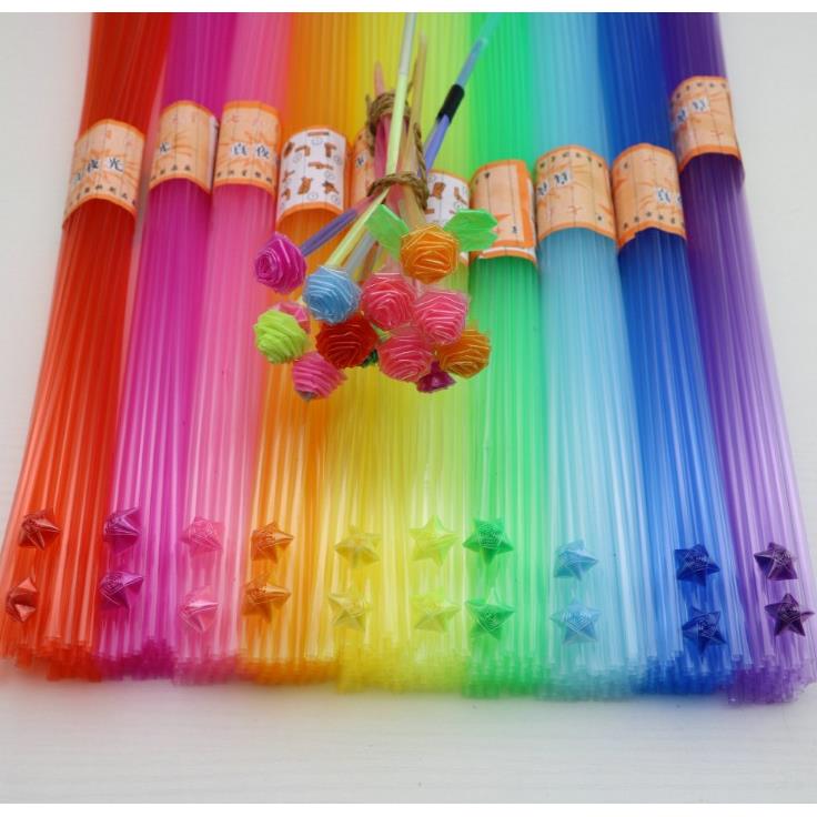 夜光透明塑料星星管幸运星管折星星吸管折纸许愿 瓶叠纸星星瓶