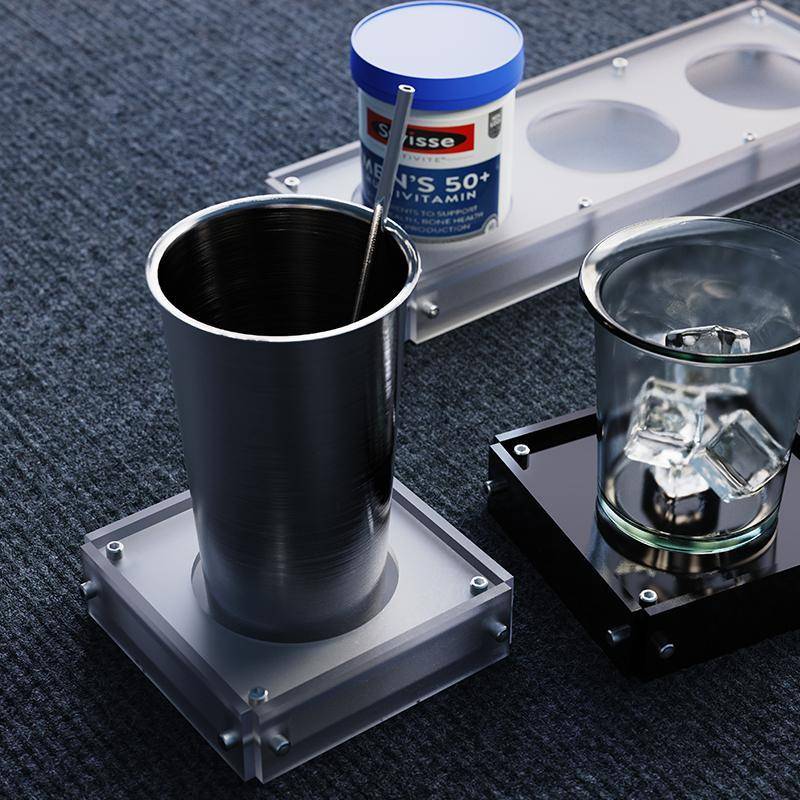 Epeiushome压克力杯垫防烫隔热垫子桌面磨砂质感办公室茶杯托 托