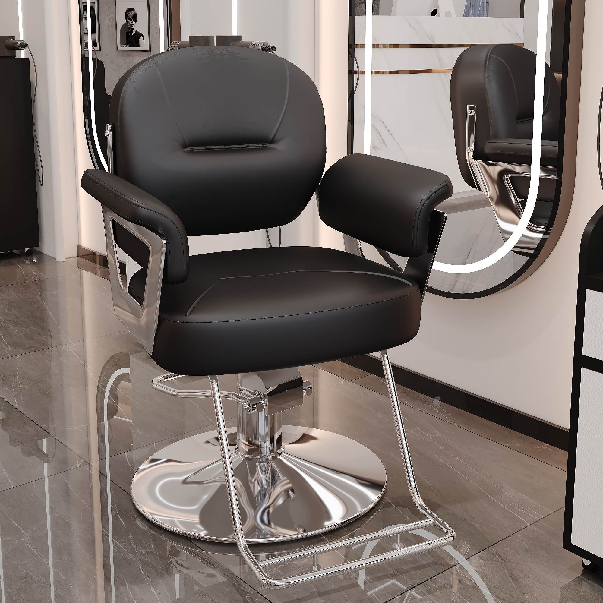 网红美发店椅子高档理发店椅子发廊专用简约可放倒剪发座椅烫染椅
