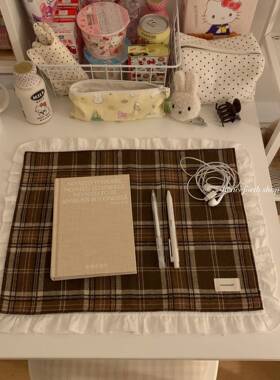 henceforth曲奇格纹餐巾桌垫美拉德棕色系桌面布置背景布ins风