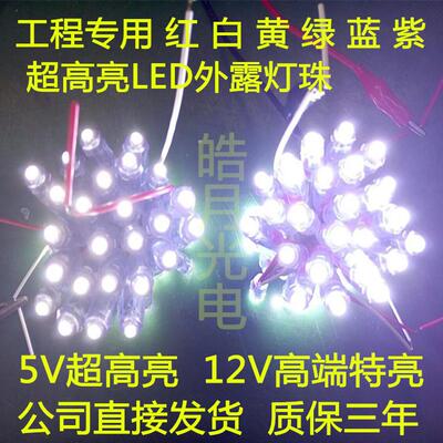 皓月光电9mm12mmLED外露灯珠广告招牌点阵字发光字灯防水穿孔灯串