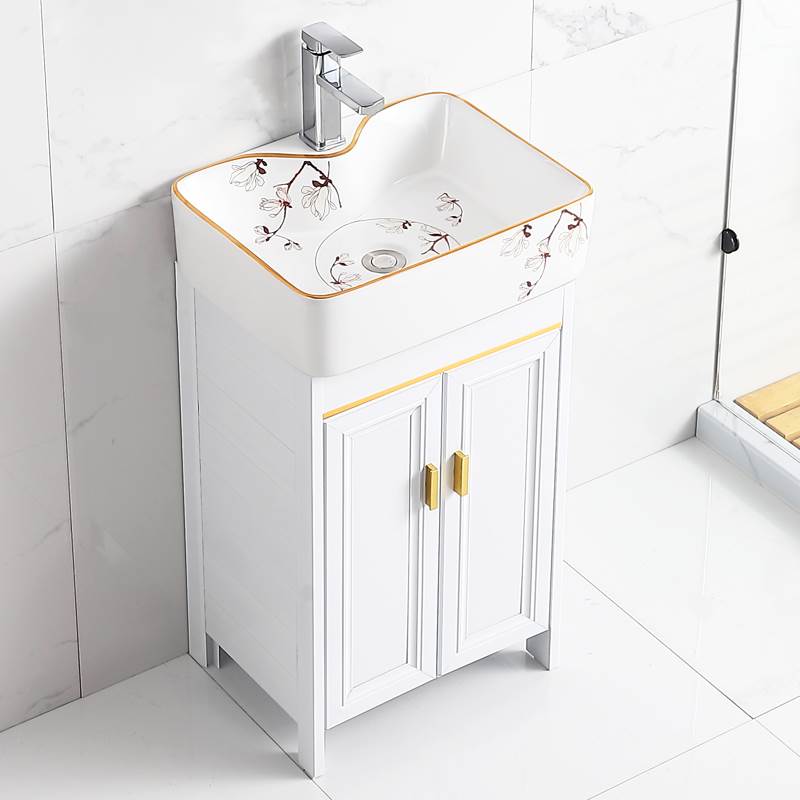 空间铝制浴室柜组合脸盆落地式浴室脸盆陶瓷小尺寸脸盆阳台