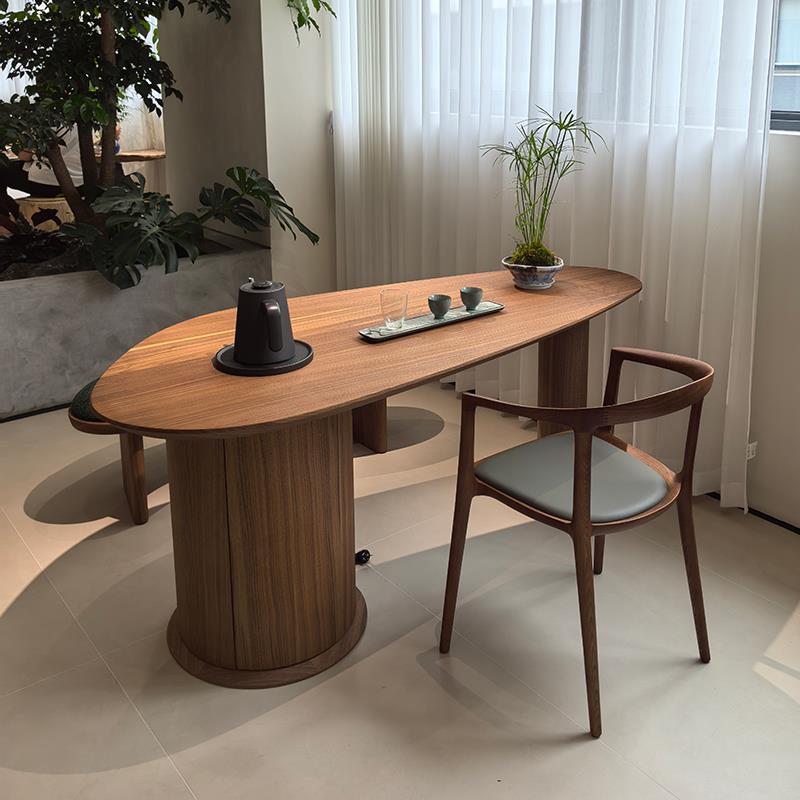 新中式茶台北美黑胡桃木宋式美学家用客厅阳台干泡台办公室小茶桌