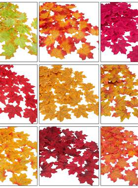 秋季仿真落叶银杏叶枫叶叶片婚庆橱窗背景装饰黄色枯叶塑料假叶子