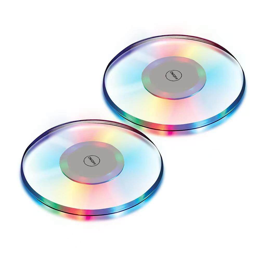 超薄led发光杯垫鸡尾酒威士忌啤酒杯底座灯光ktv酒吧调酒底座杯垫