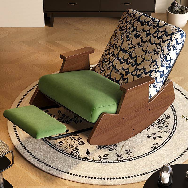 实木复古摇摇椅美式躺椅老人阳台休闲椅单人沙发椅客厅懒人逍遥椅