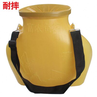 塑料鱼篓12升不漏水鱼篓鱼桶钓鱼装鱼赶海钓鳝虾蟹青蛙手提背带篓
