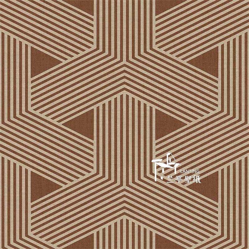 意式艺术壁纸简约复古格子墙布个性现代I轻奢简约墙纸无缝线条壁