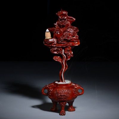 血檀木一闻千悟达摩倒流檀香炉创意实木家用室内禅意茶道香炉摆件