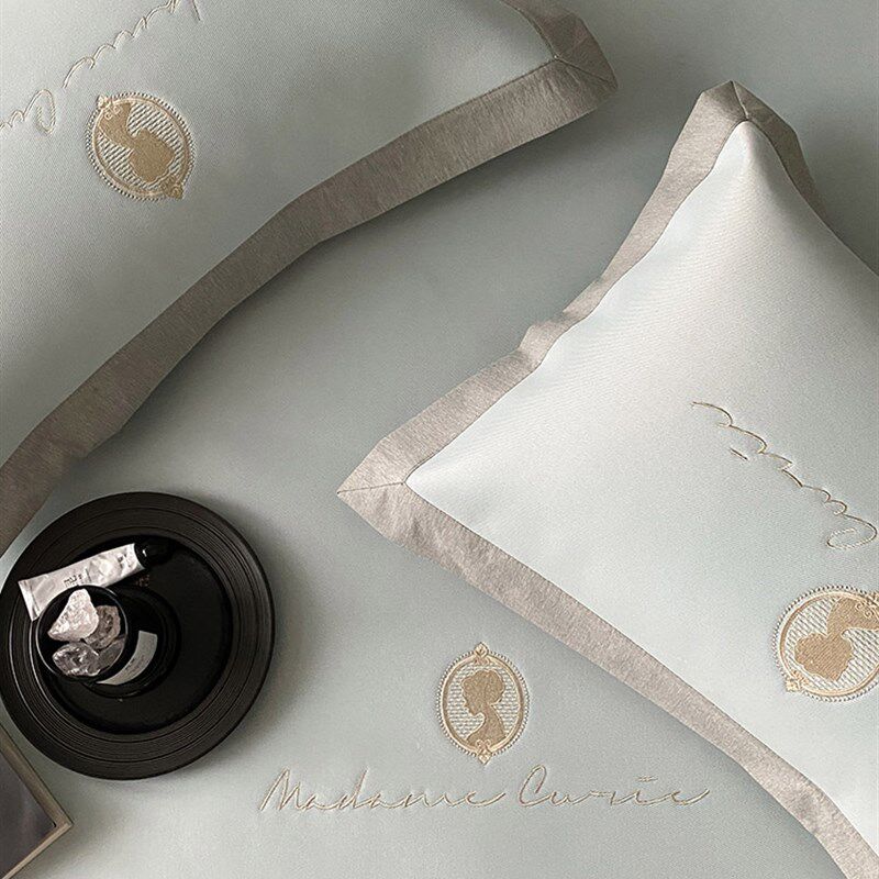 夏季A类凉感印花冰丝凉席三件套轻奢刺绣床笠款床席可水洗空调席