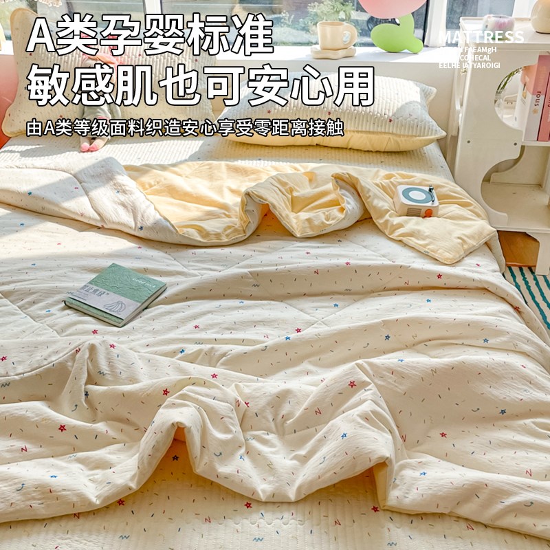 双层纱夏凉被床盖款四件套小碎花夏季可机洗夏被单人卧室空调被子