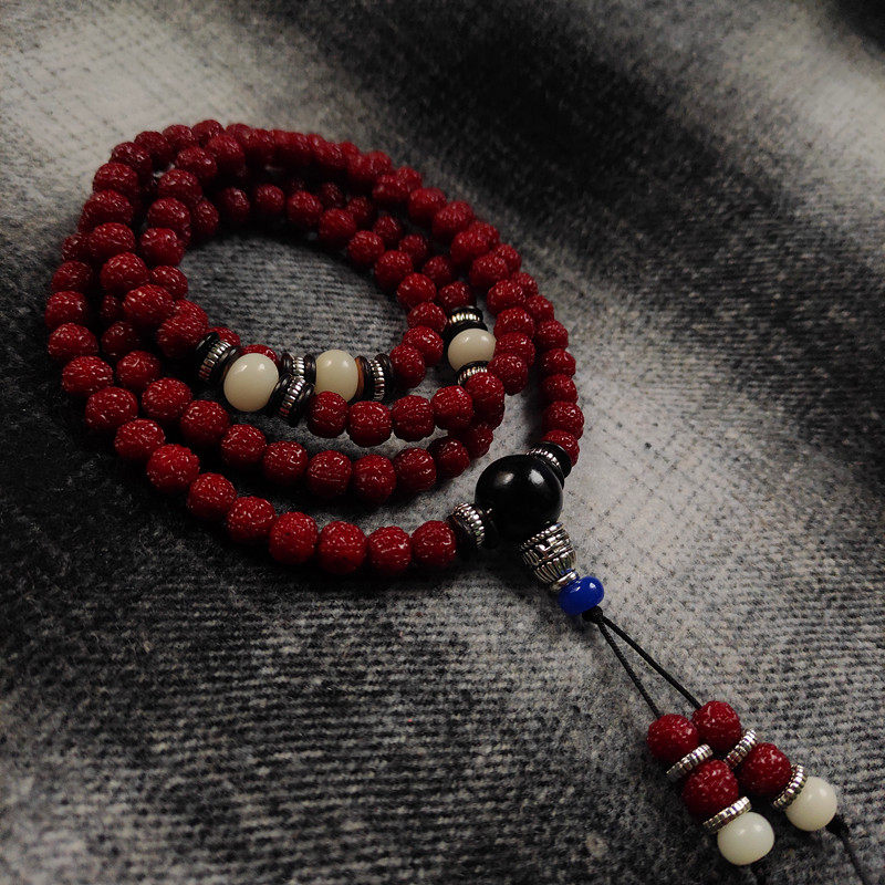 天然金刚菩提子手串108颗机刷包浆玉化 脖挂佛珠手串项链手串念珠