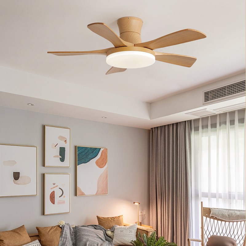 北欧风扇灯吊灯客厅灯餐厅吊灯卧室书房静音吊扇灯实木日式米家灯
