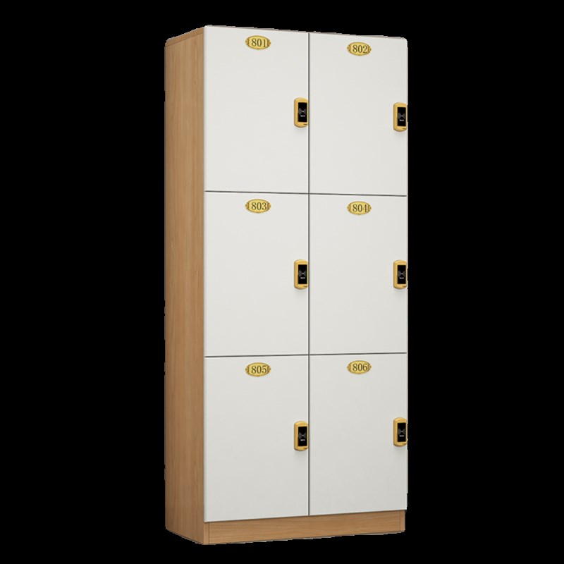 原木色更衣柜员工柜木质理发店存包柜健身房瑜伽储物柜美发店带锁