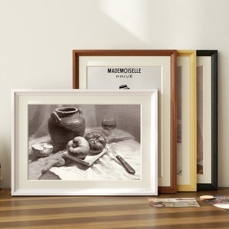 画框空框装裱相框挂墙大尺寸4k8K水彩素描油画外框实木A3a4展示框