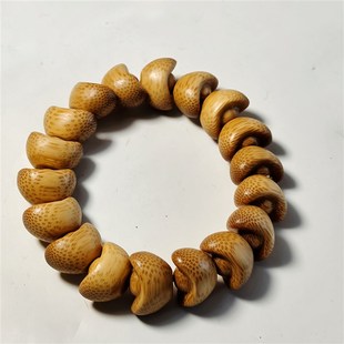 纯手工打磨天然竹钉老竹根手串文玩竹雕串手链金蟾元宝把件男女串