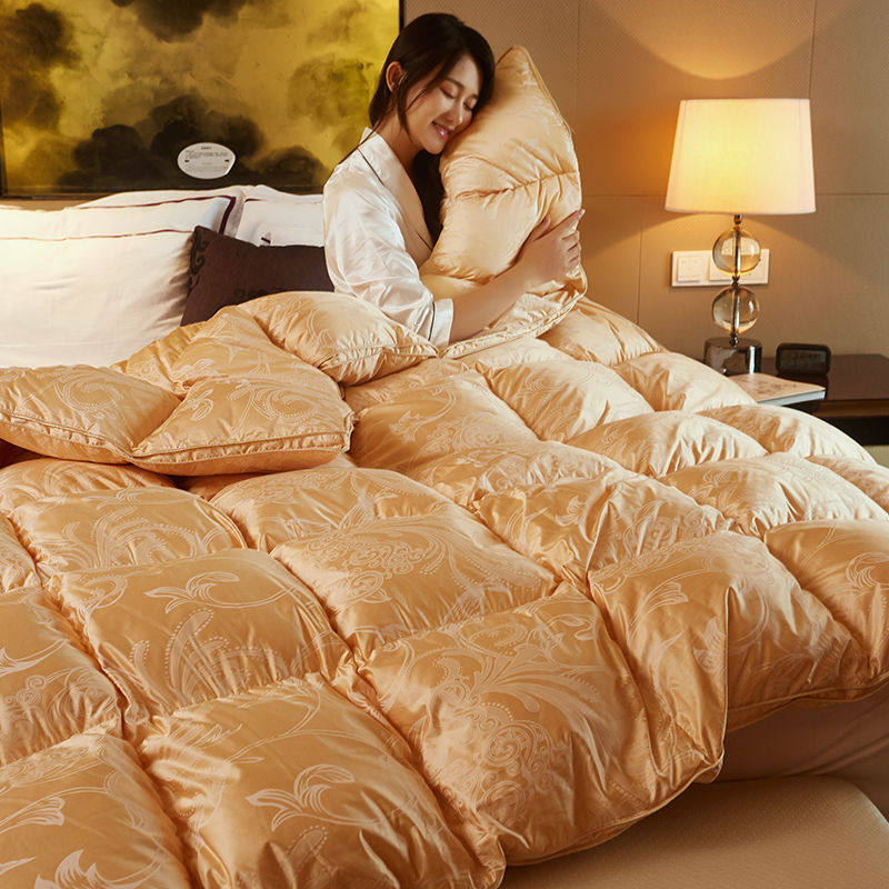 120支100支纯棉双边立体自充绒羽绒被壳高支高密静音被壳半成品