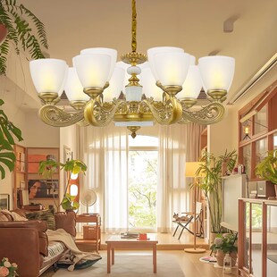 画村别墅吊灯客厅灯云玉石美欧式新中式现代复古法式田园餐厅灯具